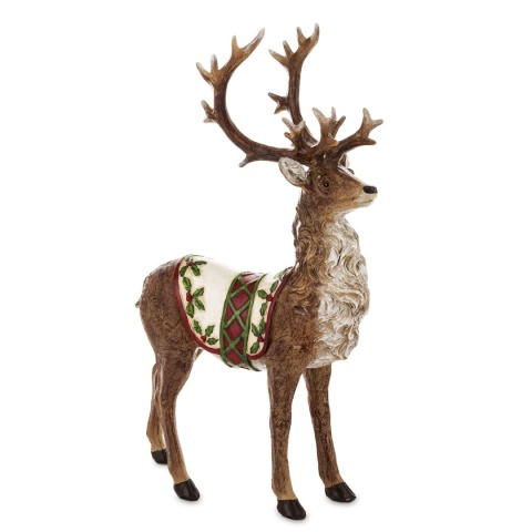 Standing deer with colorful cape, polyresin (170255)