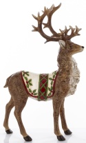 Standing deer with colorful cape, polyresin (170255)