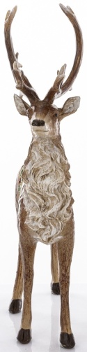 Standing deer with colorful cape, polyresin (170255)