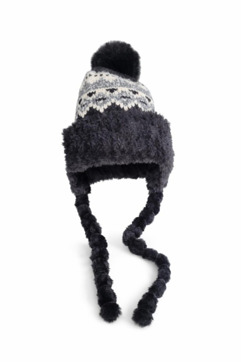 Czapka alpejska czarna z warkoczami (600150599)