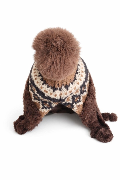 Czapka alpejska czekoladowa z warkoczami (600150599)