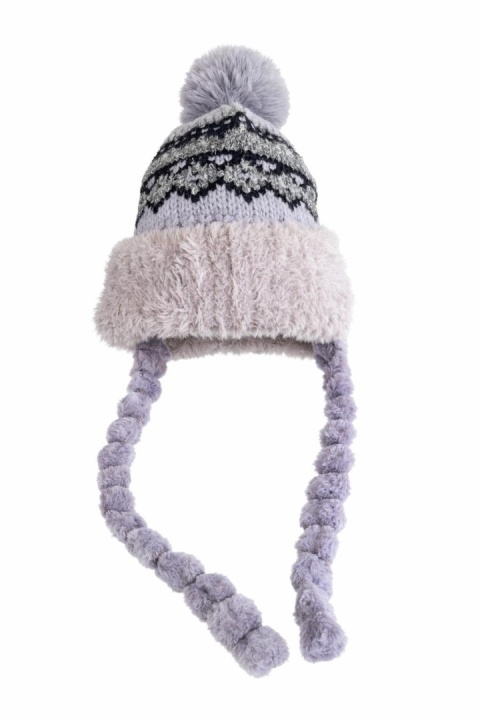 Czapka alpejska szara z warkoczami (600150599)