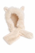 Cream fur scarf with ears (600165399)