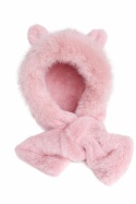 Fur scarf with ears, pink (600165399)