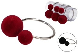 Kpl 3 obrączki złote na serwetkę, flokowane kulki 3kol. (RH9160-19GRB) h:6*4cm-50%