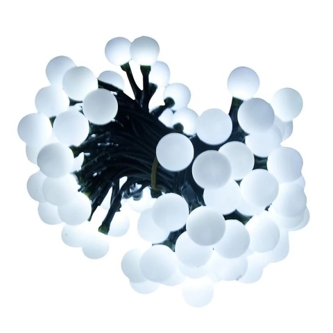 Lampki kuleczki 100LED+gn b.zimne 8 funkcji 7m dekor. (309/20/LED/CW) wew/zew