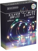 Wire lights 100 LED colorful 495cm battery timer (AX9732540)
