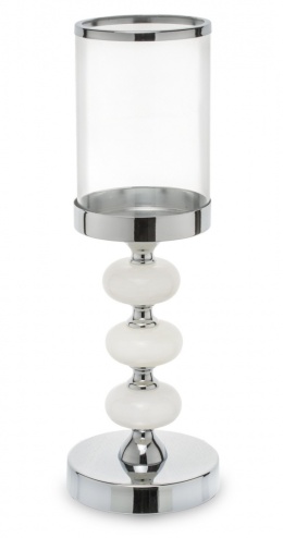 Świecznik chrom 3 kulki z alabastru (131255)-20%