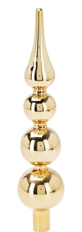 Glass spike 3 balls, gold glitter(512286)