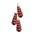 Zawieszka 3 choinki szklane czerwone na sznureczku (068275)