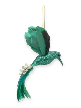 Hummingbird pendant bottle green glitter (TG76076-3)