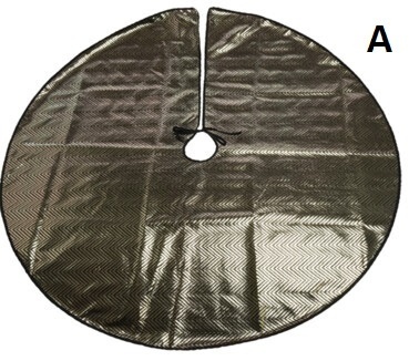 Osłona welur czarno zlota na stojak do choinki fi 95cm 3wz. (008832)