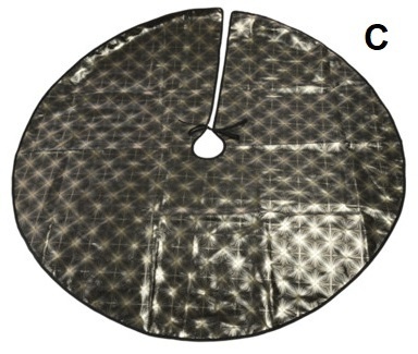 Osłona welur czarno zlota na stojak do choinki fi 95cm 3wz. (008832)