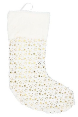 Skarpeta futerko białe w złote gwiazdki (XCN35289-3)-20%