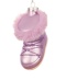Glass ornament: Purple shoe with fur (121823)