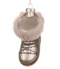 Glass ornament: Gray shoe with fur (121823)