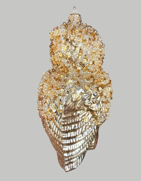 Bauble form: Owl with a book, gold (189) SE