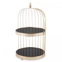 Klatka metal. złota 50cm otwarta dwa lusterkowe poziomy (144824) h:50*fi31cm