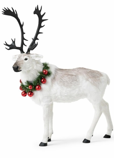 Renifer stojący bardzo duży futerko jak żywy 177x150x56cm (720026)