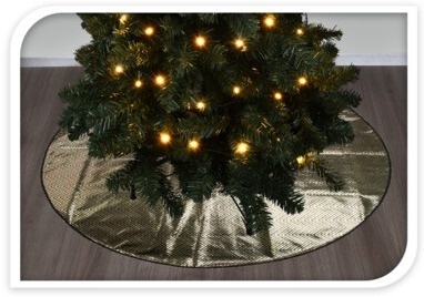 Osłona welur czarno zlota na stojak do choinki fi 95cm 3wz. (008832)