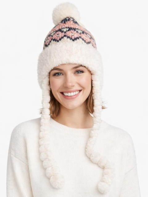 Pink alpine hat with braids (600150599)
