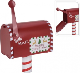 Metalowa skrzynka czerwona 36cm na listy na nodze (052128)-20%