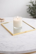 Podstawka lusterkowa kwadratowa 10cm złoty brzeg (513198)-20%