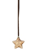 Gwiazda szklana 20cm miodowa 15LED (487591)