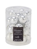 Bombki szklane 25mm srebro błysk/mat mix(502645)