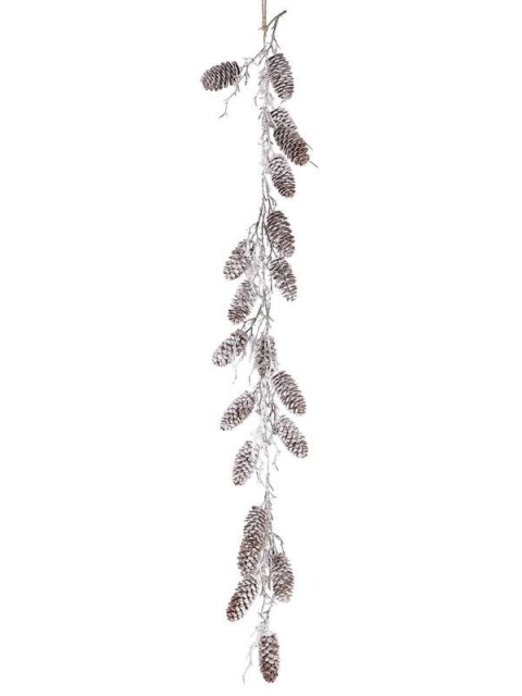 Garland 105cm snow-covered pine cones (CV37162)
