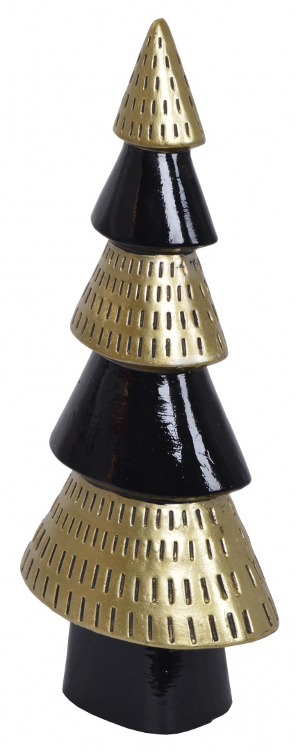 Choinka ceramiczna czarno-złota 30cm (4037) h:30*13,5*8cm-20%