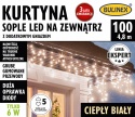 LED outdoor icicle curtain 100L + socket 5m/6W thick cable (25-658) warm white color