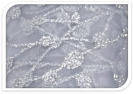 Organza biało/srebrna gałązka srebrny brokat (513441)