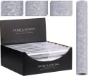 Organza biało/srebrna gwiazdki srebrny brokat (513441)