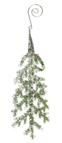 Zawieszka liść lodowy z brokatem 18,5cm zielony (BX19186)-20%