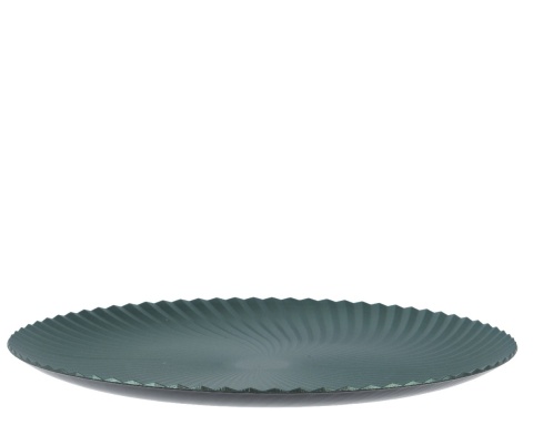Talerz plexi pistacjowy satynowy karbowany fi 33cm (393848)
