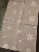 Bieżnik 30*120cm bawełn. beżowy ze śnieżynką (SJ2-312) -40%