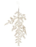 Zawieszka liść brokat 30cm z perełkami szampański (BX19184)-20%