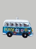 Bauble form: VW car white and blue with flowers (143)SE