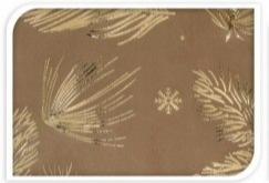 Materiał welurowy ciemny brąz złote gałązki (008824) 28*150cm-30%