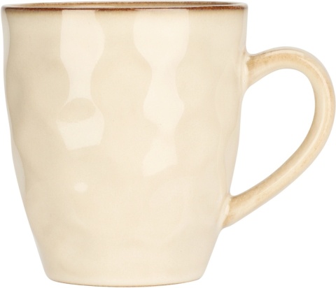 Kubek ceramiczny beżowy wytłaczany h:11xfi13cm (959873)
