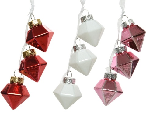 Glass pendant 3 diamonds (062090) 3 colors-20%