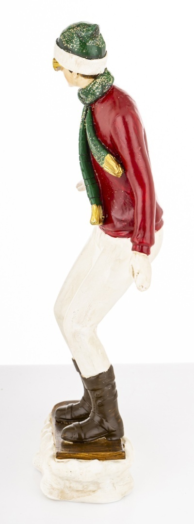 Figurka 24cm sportowiec na snowbordzie, poliresing (181002)