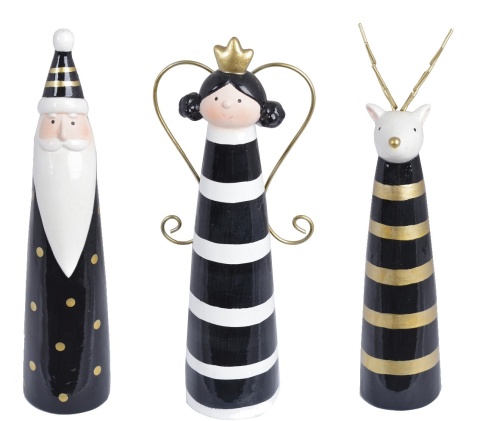 Figurka ceramiczna czarna 3wzory h:19*5*5cm (4030)-20%