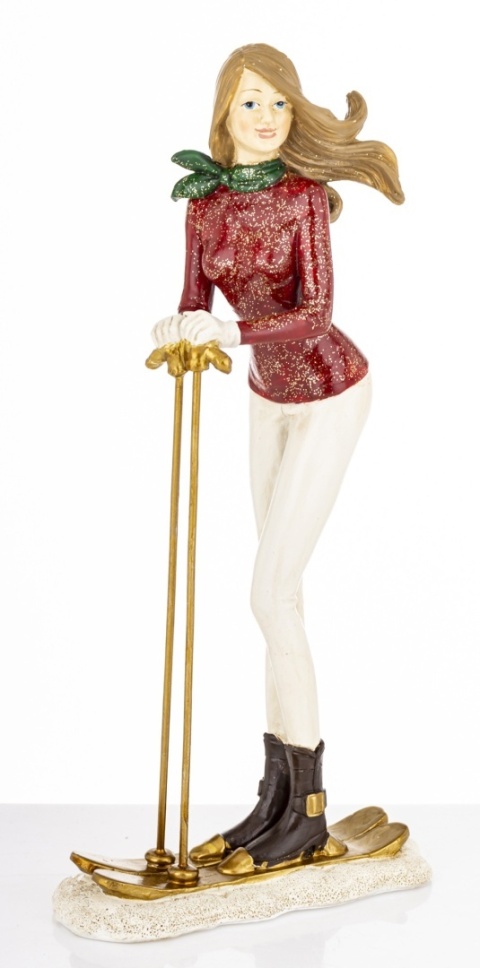 Figurka narciarka 27cm poliresing (181003)