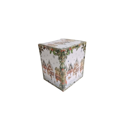 Kubek porcelana z zaparzaczem Christmas Village ozdobne pudełko