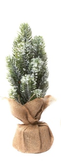 Choinka PE DELUXE "szkło" 35cm w worku jutowym (DC2053)L-20%