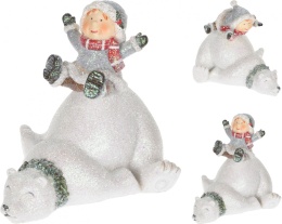 Dziecko ceram. na niedźwiedziu 2wz. (019830) h: 13cm-20%