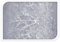 Organza biało/srebrna śnieżynka srebrny brokat (513441)