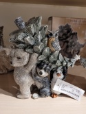 Zwierzęta ceramiczne 17cm oszronione z choinką 2wzory (020850)